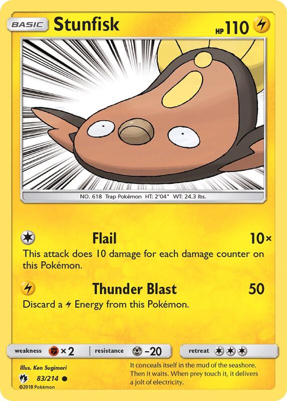 Stunfisk Pokemon card from SM - Lost Thunder
