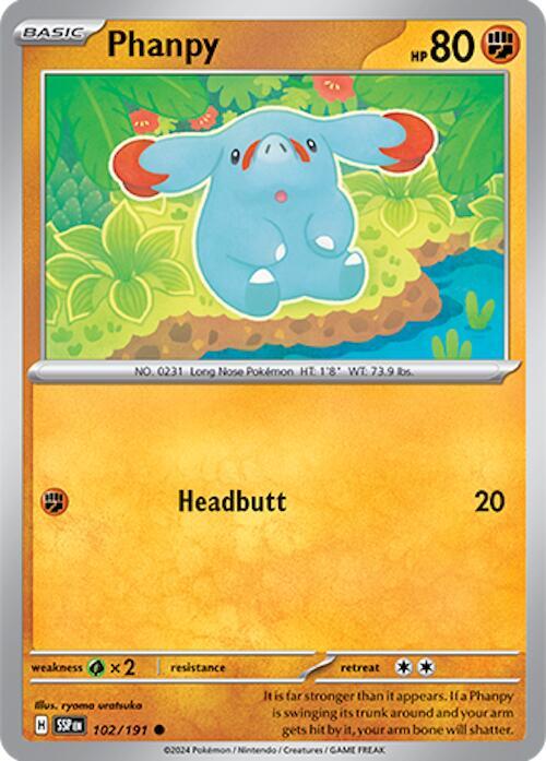Phanpy Pokemon card from SV08: Surging Sparks