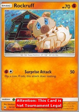Rockruff Pokemon card from Forbidden Light