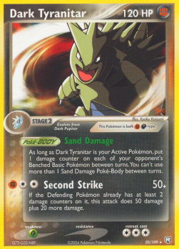 Dark Tyranitar Pokemon card from EX Team Rocket Returns