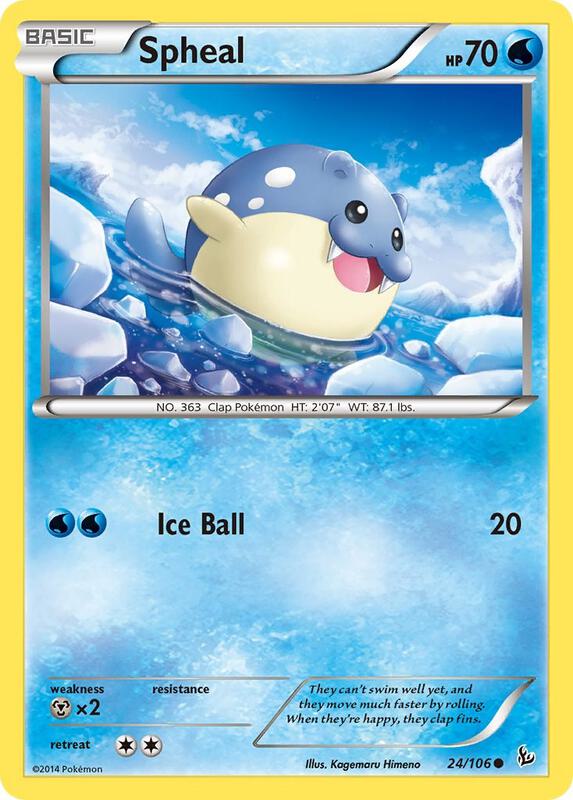 Spheal Pokemon card from XY - Flashfire