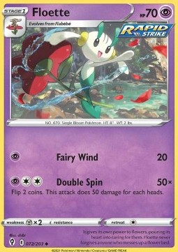 Floette Pokemon card from Evolving Skies