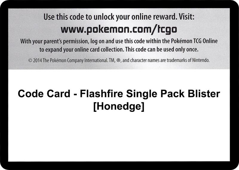 Code Card - Flashfire Single Pack Blister [Honedge] Pokemon card from XY - Flashfire