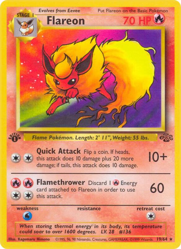 Flareon (19) Pokemon card from Jungle