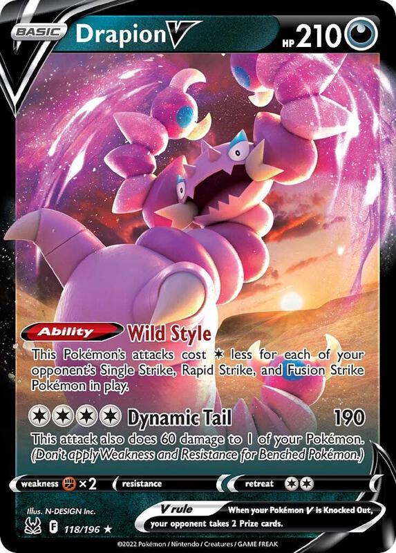 Drapion V Pokemon card from SWSH11: Lost Origin