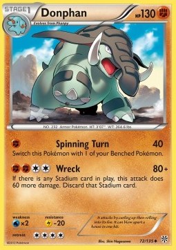 Donphan Pokemon card from Plasma Storm