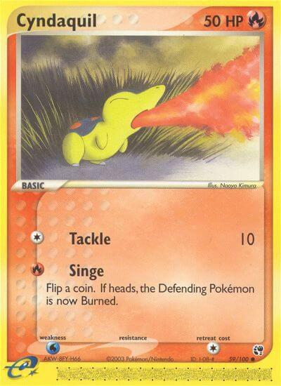 Cyndaquil Pokemon card from Sandstorm