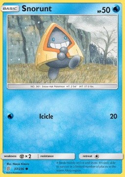 Snorunt Pokemon card from Unified Minds