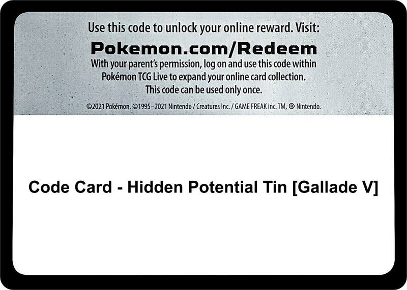 Code Card - Hidden Potential Tin [Gallade V] Pokemon card from Miscellaneous Cards & Products