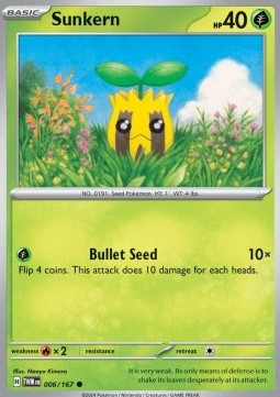 Sunkern Pokemon card from Twilight Masquerade