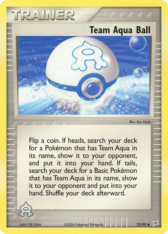 Team Aqua Ball Pokemon card from Team Magma vs Team Aqua