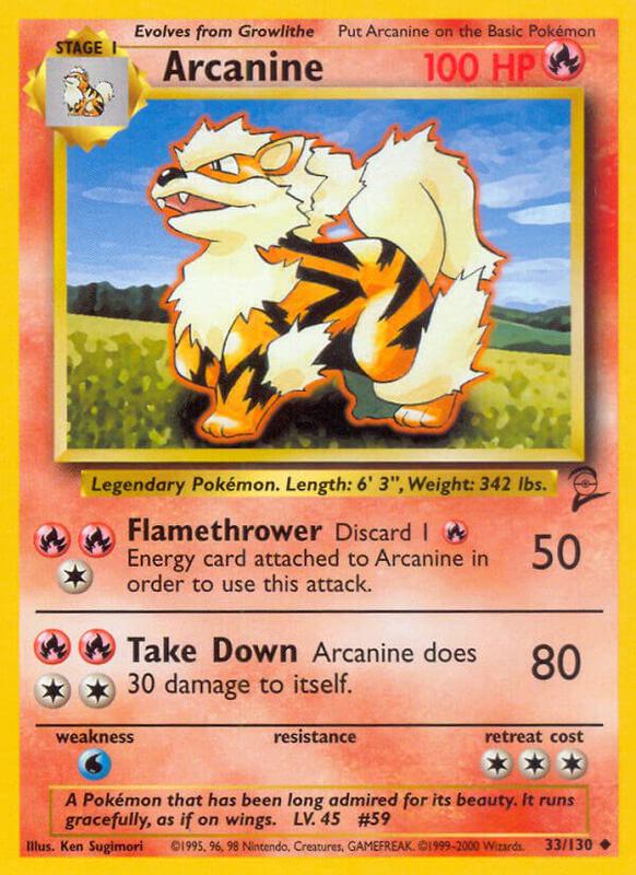 Arcanine Pokemon card from Base Set 2