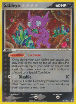 Sableye Pokemon card from EX Crystal Guardians