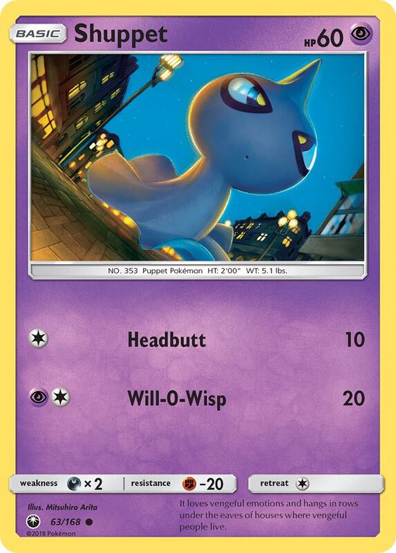 Shuppet (63) Pokemon card from SM - Celestial Storm