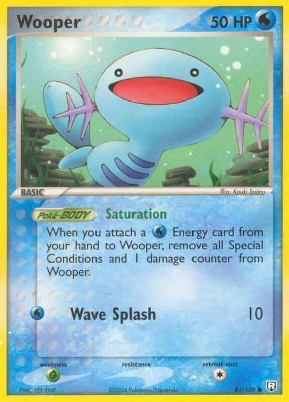 Wooper Pokemon card from Team Rocket Returns