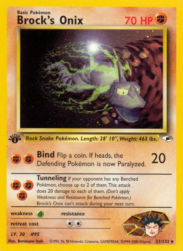 Brock's Onix (21) Pokemon card from Gym Heroes