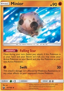 Minior Pokemon card from Celestial Storm