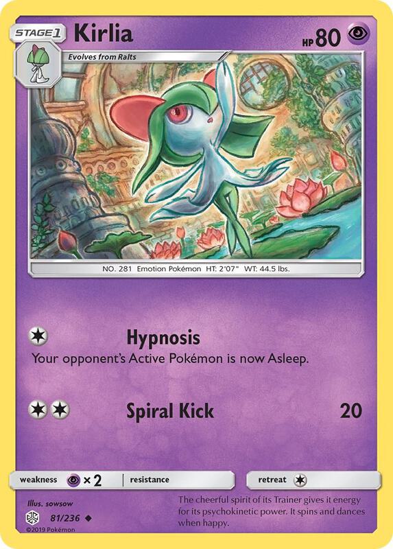 Kirlia Pokemon card from SM - Cosmic Eclipse
