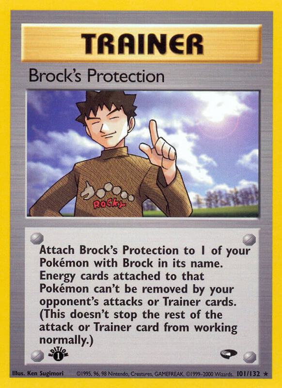 Brock's Protection Pokemon card from Gym Challenge