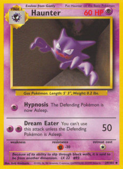 Haunter Pokemon card from Base Set
