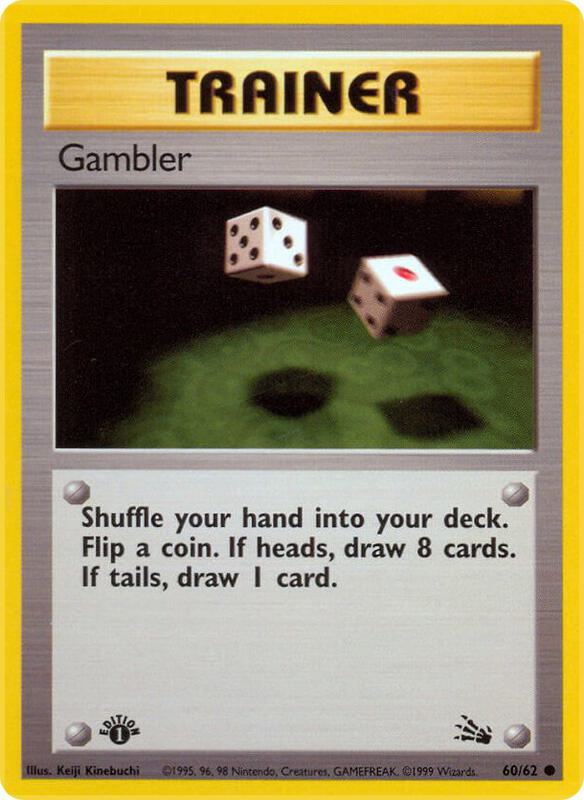 Gambler Pokemon card from Fossil