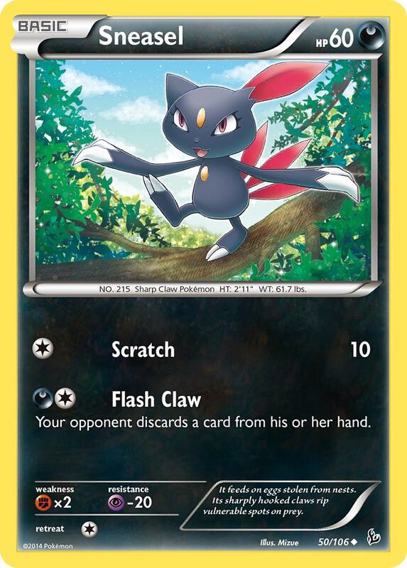 Sneasel (50) Pokemon card from XY - Flashfire