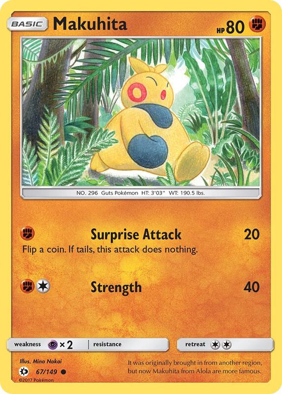 Makuhita Pokemon card from SM Base Set