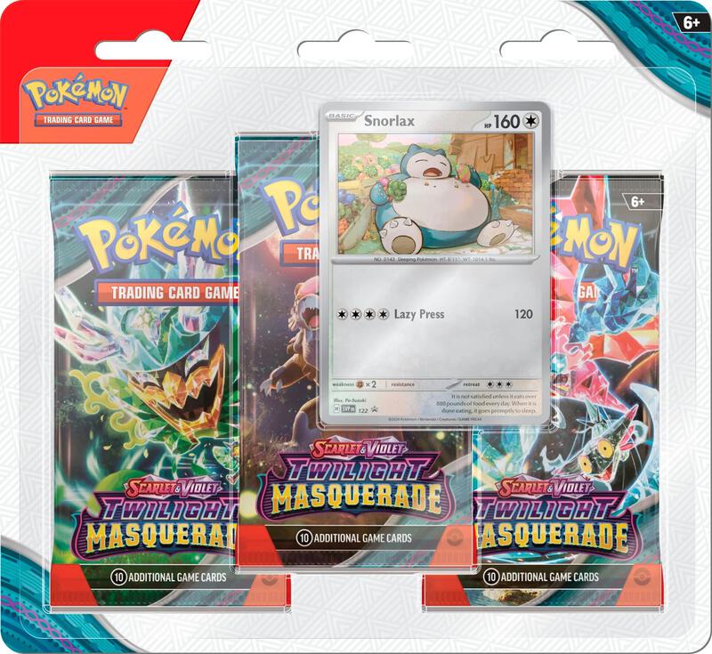 Twilight Masquerade 3 Pack Blister [Snorlax] Pokemon card from SV06: Twilight Masquerade