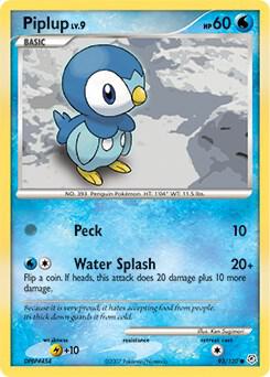 Piplup Pokemon card from Diamond and Pearl