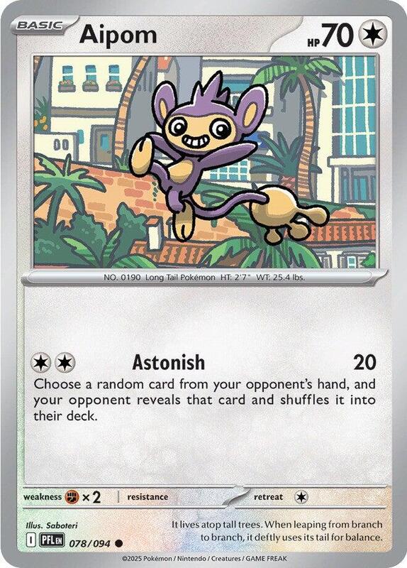 Aipom Pokemon card from ME02: Phantasmal Flames