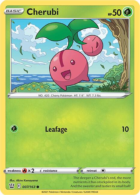 Cherubi Pokemon card from SWSH05: Battle Styles