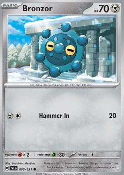 Bronzor Pokemon card from Prismatic Evolutions
