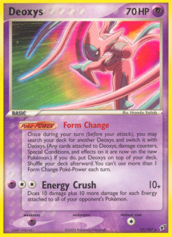 Deoxys Pokemon card from EX Deoxys