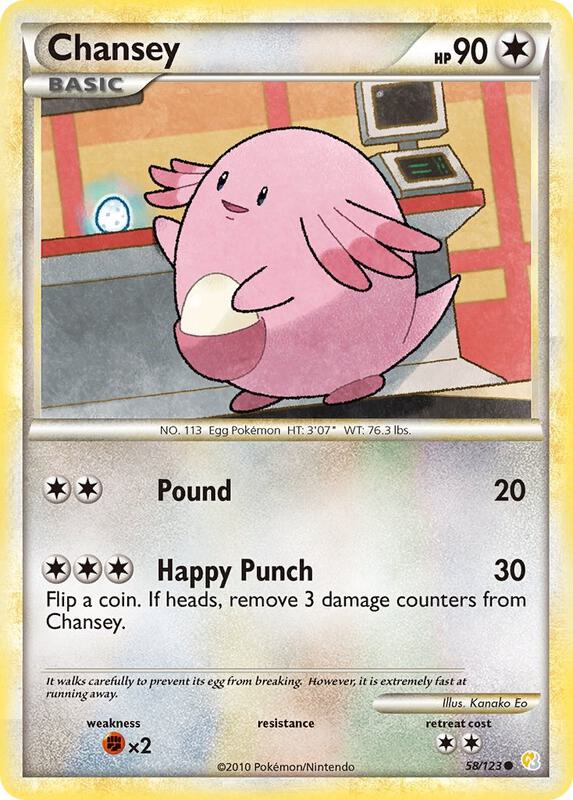 Chansey Pokemon card from HeartGold SoulSilver