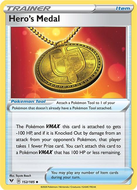 Hero's Medal Pokemon card from SWSH04: Vivid