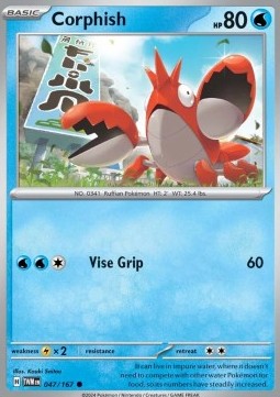 Corphish Pokemon card from Twilight Masquerade