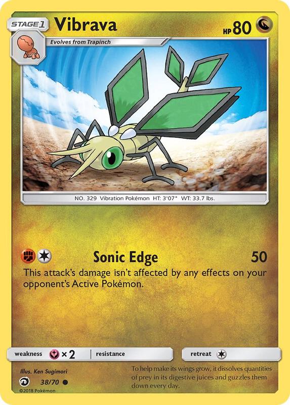 Vibrava Pokemon card from Dragon Majesty