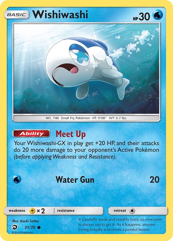 Wishiwashi Pokemon card from Dragon Majesty
