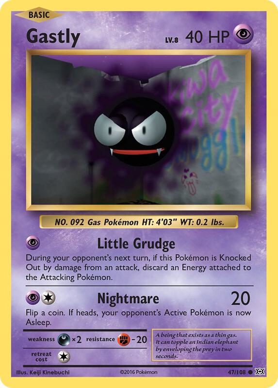 Gastly Pokemon card from XY - Evolutions