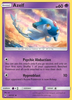 Azelf Pokemon card from Forbidden Light