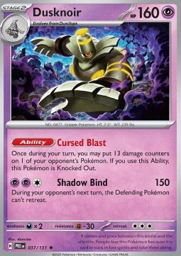 Dusknoir Pokemon card from Prismatic Evolutions