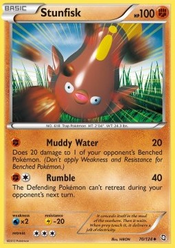 Stunfisk Pokemon card from Dragons Exalted