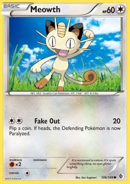 Meowth Pokemon card from Boundaries Crossed