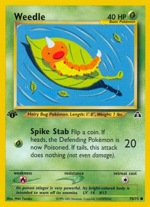 Weedle Pokemon card from Neo Discovery