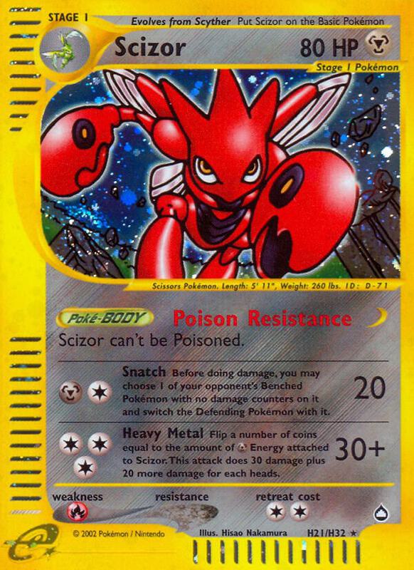 Scizor (H21) Pokemon card from Aquapolis