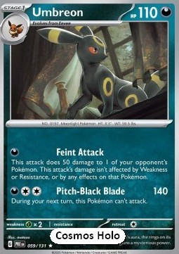 Umbreon Pokemon card from Prismatic Evolutions Additionals