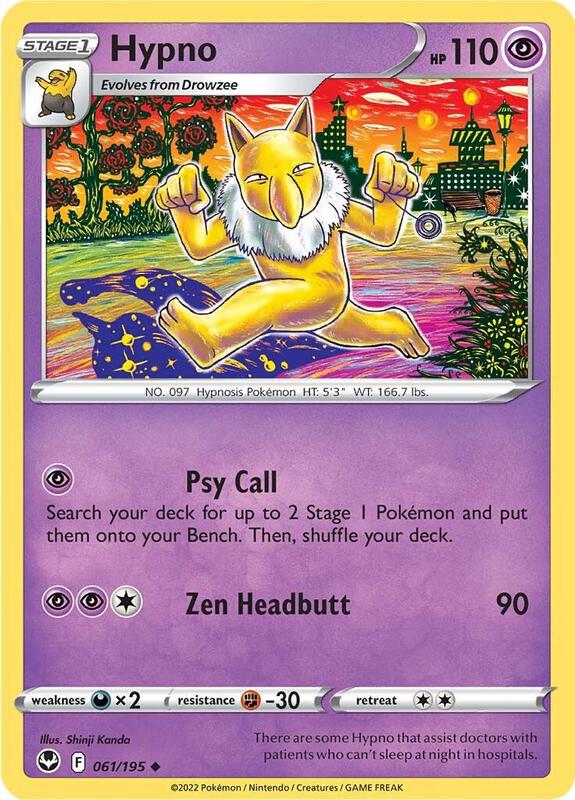 Hypno Pokemon card from SWSH12: Silver Tempest