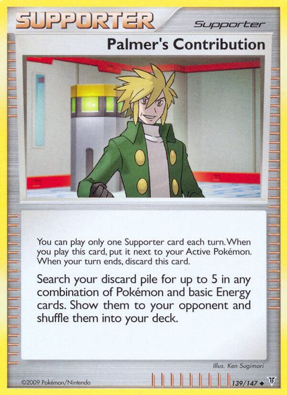 Palmer's Contribution Pokemon card from Supreme Victors