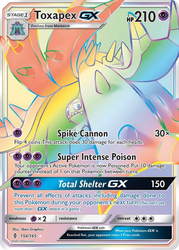Toxapex GX (Secret) Pokemon card from SM - Guardians Rising