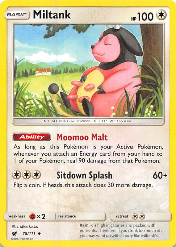 Miltank Pokemon card from SM - Crimson Invasion